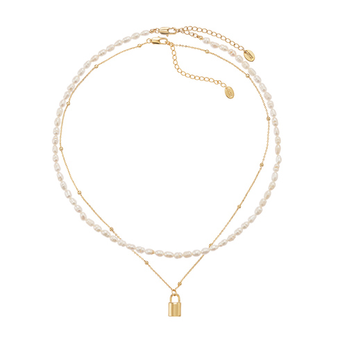 Love Lock Pearl Necklace  
