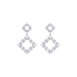 Rhombus Disc Diamond Earrings