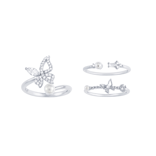 Butterfly Pearl Set Ring