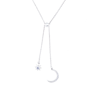 Crescent Star Y-style Necklace （silver）